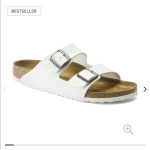 White Arizona Birkenstock Birko-Flor